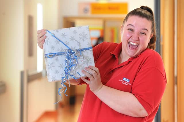 Play Specialist Carrie Hayle knows how much a Christmas gift means to patients who have to spend December 25 in hospital