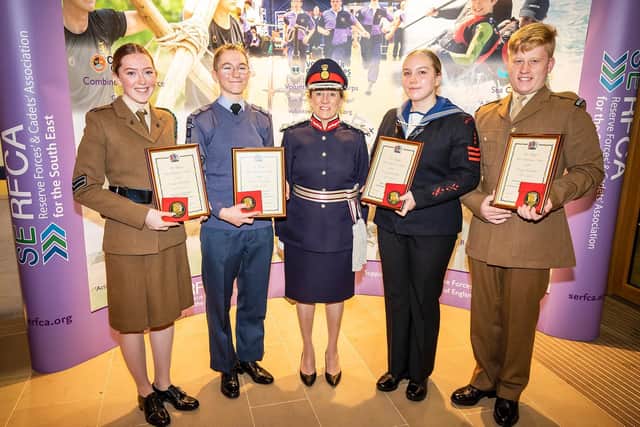 The four Lord Lieutenant Army Cadets appointed for Oxfordshire, including Banbury army cadet Shannon Gilkes (Photo from Stewart Turkington Photography)