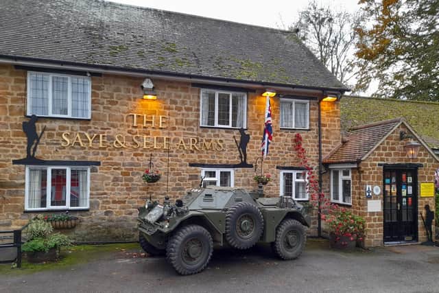 The Saye and Sele Arms pub in Broughton near Banbury is hosting an Armistice Weekend as a tribute to service members complete with old restored military vehicles on display and live war time music.