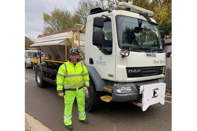 Richard Boss, a county gritter driver, is getting behind the wheel of his lorry for yet another winter to help keep Oxfordshire’s roads safe this year. (Image from Oxfordshire County Council)