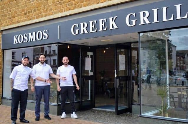 Two brothers, Gionis Profka and Mario Profka, and their friend, George Bournelis, opened - Kosmos Greek Grill - one year ago this month (photo from Kosmos Greek Grill)