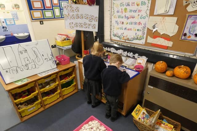 Pupils at the new Sibford Gower Primary School nursery which started this school (submitted photo from the school)