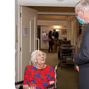 June Burns, a patient at the Katharine House Hospice IPU unit meets HRH Duke of Gloucester (Submitted photo)