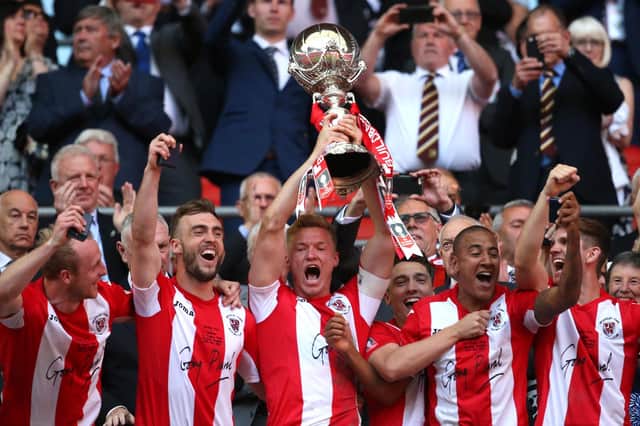 Kevin Wilkin led Brackley to Trophy glory in 2018. Photo: Getty Images