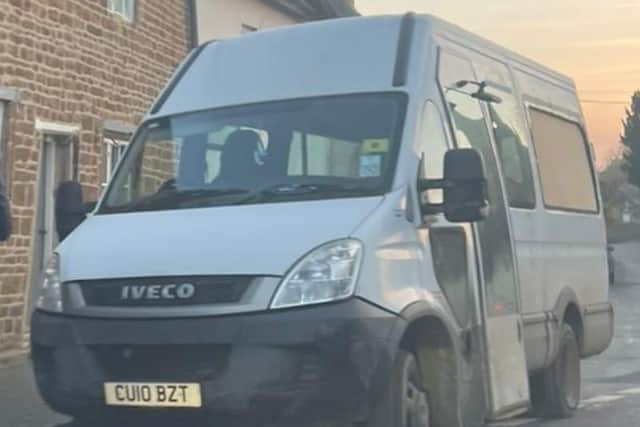 A van which dropped of door knockers in Deddington on Tuesday