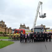 Firefighters in Oxfordshire, Buckinghamshire, and Berkshire gathered at Blenheim Palace to showcase their ongoing collaborative partnership. (photo from Oxfordshire County Council)