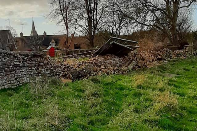 Thames Valley Police has appealed for information relating to the damage to a wall in Adderbury