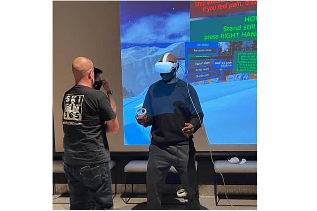 A demonstration of the online VR game called Ski Fit 365, which was launched by Banbury-based tech company at Lock29. (Submitted photo)