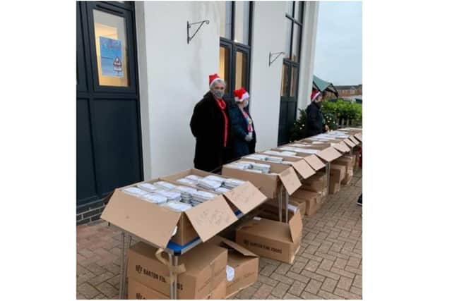 The collection point for the 2000 meals provided to families at Dashwood Academy by The Caring Family Foundation, a charity launched by British restaurateur and multi-millionaire Richard Caring and his wife Patricia. (Submitted photo)