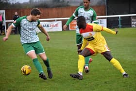 Chris Wreh in Banbury United's win over Biggleswade Town (PICTURES BY JULIE HAWKINS)