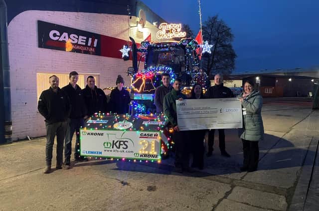 KRONE Forage Solutions (KFS) based in Chipping Norton raised £1620 for Katharine House Hospice through its Christmas tractor run. (Submitted photo)