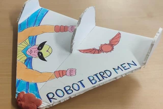 The plane created by students at the Banbury Futures Institute, which won the distance challenge (Submitted photo)