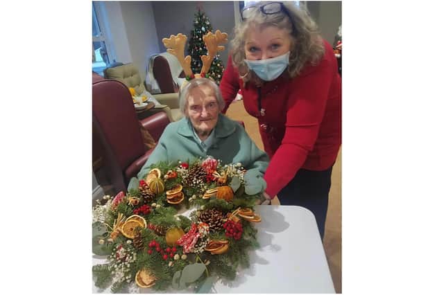 Residents at Barchester’s Glebefields care home in Drayton, Banbury won a floristry competition run by London-based florists, Blooming Haus. (Submitted photo)
