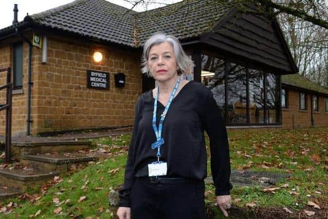 Tracey Rymer, the practice manager, stands outside Byfield Medical Centre.