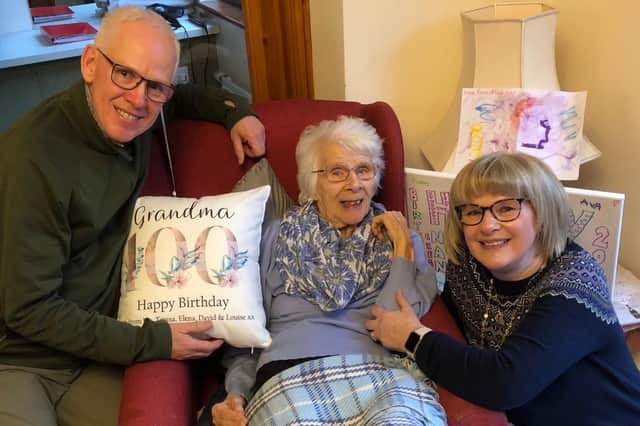 Kineton Manor’s staff hosted a birthday celebration for Margaret Backhouse, which was attended by some of her close family, including her son, Ian, and daughter, Valerie. (Submitted photo)