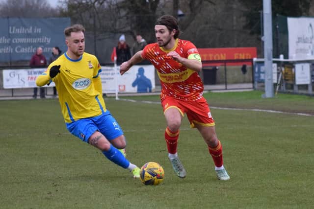 Giorgio Rasulo in Banbury's game with Redditch United, only their second league defeat of the season