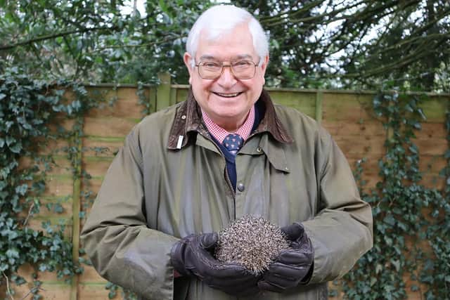 West Oxfordshire hedgehogs to get safer routes as part of new ‘urban highway’ campaign to boost population - Cllr David Harvey holds a hedgehog (photo from West Oxfordshire District Council)