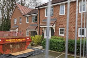 Homes being undergoing emergency remedial work are now behind safety barriers