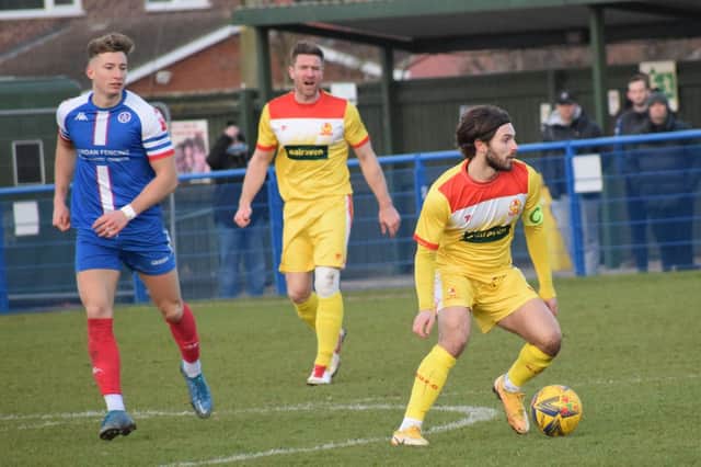 Giorgio Rasulo scored from the penalty spot and was man of the match against Leiston