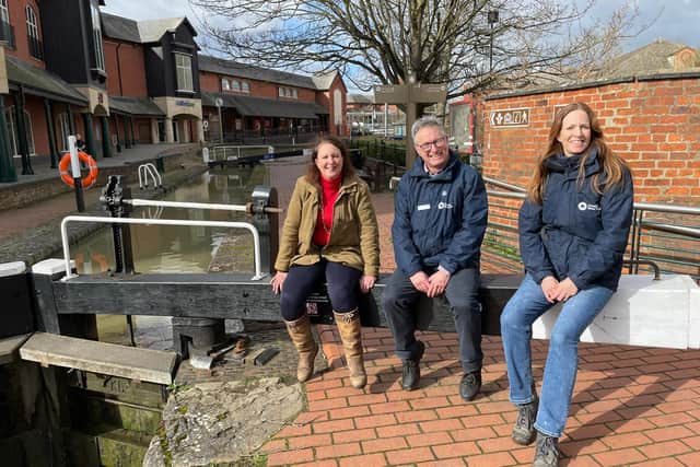 Banbury MP Victoria Prentis recently met with Canal and River Trust Chief Executive Richard Parry and Regional Director Ros Daniels on the canal path in Banbury. (Submitted photo)