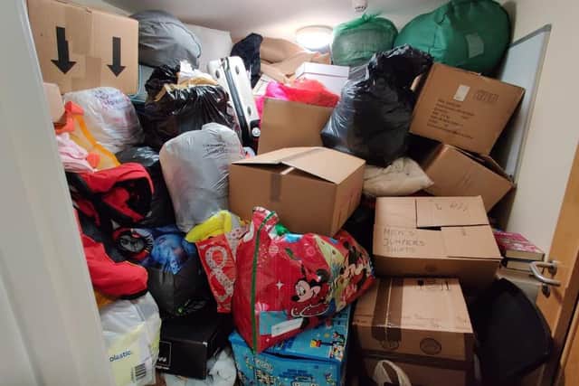The Longford Park Community Centre serving as the collection hub for Ukrainian refugee donations is now full (Submitted photo)