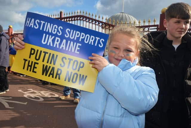 Hastings Supports Ukraine rally 6/3/22. SUS-220603-153904001