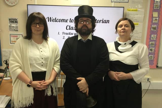 Dashwood teachers on the school's Victoria Day: Catherine Harding, Matthew Bennett and Joanne Taylor (photo from the school)
