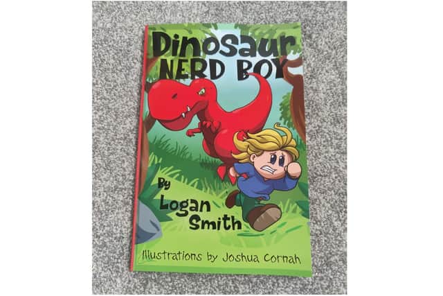 The cover of the newly published comic book written by six-year-old Logan Smith (photo from his mother Samantha H.K. Smith)