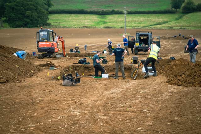 Work goes on at the dig on the site of the huge Roman Villa on the Broughton estate last September