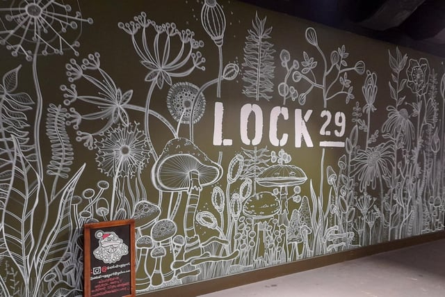 A mural inside Lock29 by Banbury artist Lucy Barnes, also known as @santafroggyart.