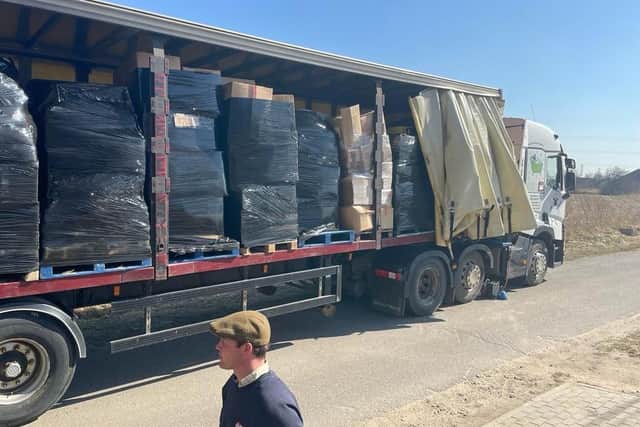 Volunteers with the Bicester-based hunt group travelled across Europe to deliver supplies and goods to Ukrainian refugees in Poland (submitted photo from the hunt group)