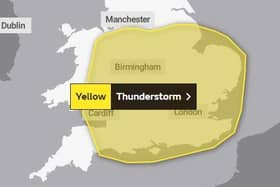 The Met Office has issued a yellow (thunderstorm) weather warning for Oxfordshire tomorrow (Thursday June 23).