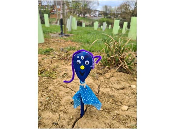 Katie Leonard smiled as she spotted the decorated spoons along the path just down from the sports field in Longford Park near the Bankside Road.