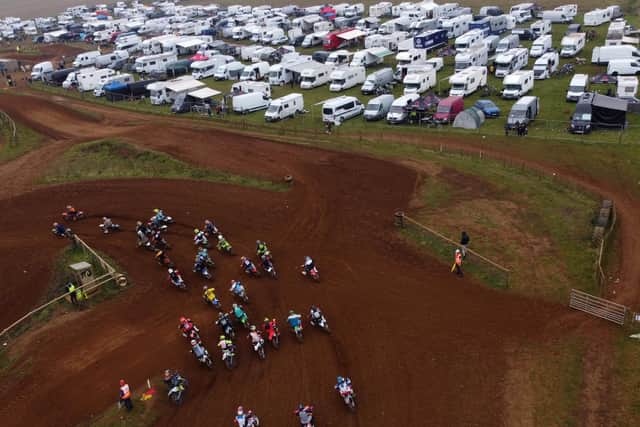 Racing in progress at the Wroxton MX track