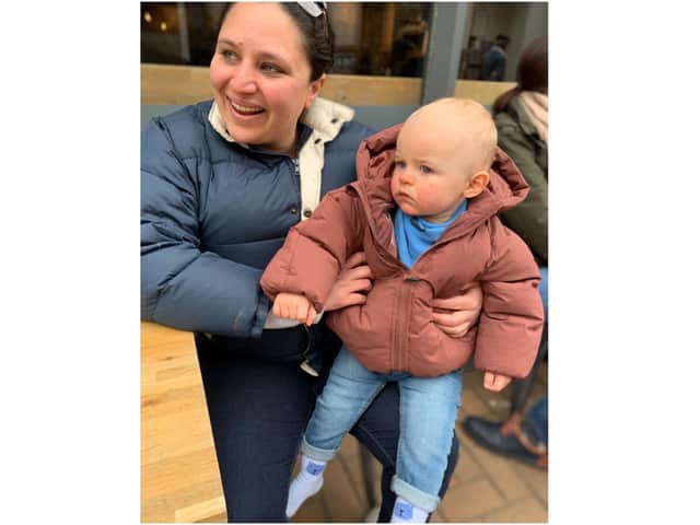 Ezekiel Pip McNally, from Banbury, celebrated his first birthday on Friday April 16, pictured with Camila Machado, the midwife who helped deliver him.