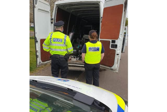 TVP officers and the Cherwell Community Safety Team spotted and seized a vehicle in connection to illegal scrap metal collecting near the Broughton Road area of Banbury (Image from the Cherwell Community Safety Team's Facebook page)
