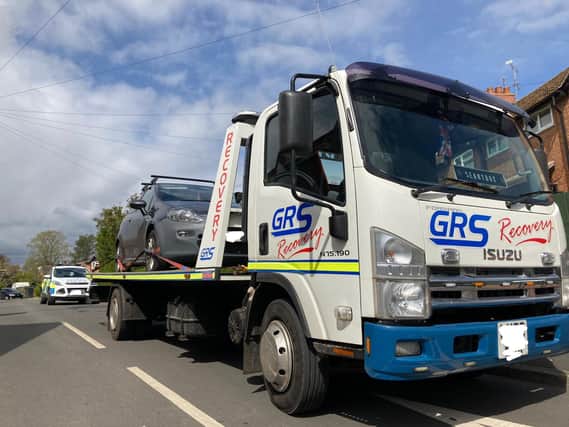 Vehicle seized by police in the village of Kineton today (Wednesday May 5 - Image from Wellesbourne Police Facebook page)