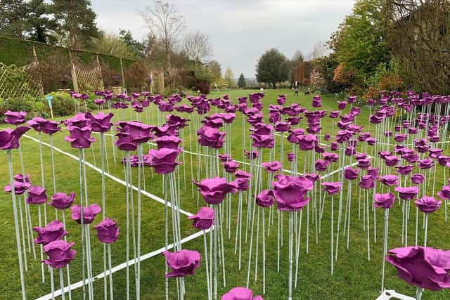 Bloxham School has collaborated with local area schools for a display of more than 400 ceramic poppies this week to mark the 75th anniversary of VE Day.