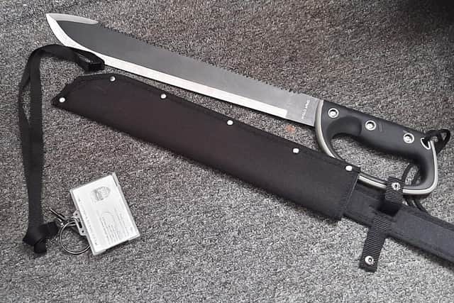 Knife seized by police from a home in Banbury during Op Sceptre (Image from TVP Cherwell's Facebook page)