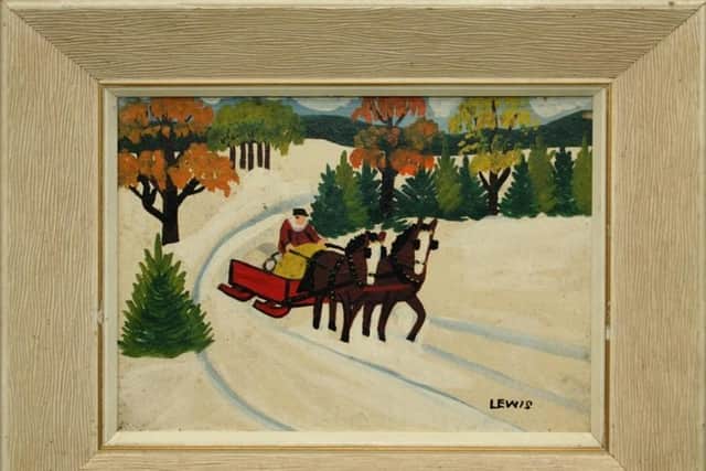 A Maud Lewis painting found inside a Banbury home sold for £9,500 at auction (Image from Hansons)