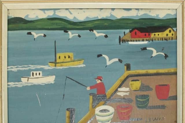 A Maud Lewis painting found inside a Banbury home sold for £9,400 at auction (Image from Hansons)