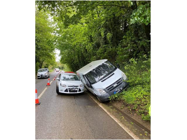Firefighters from Banbury Fire Station were called to a crash on the A361 between Banbury and Bloxham yesterday morning, Friday May 21. (Image from Oxfordshire Fire and Rescue Service Facebook page)