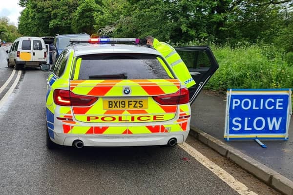 Thames Valley Police have issued a traffic advisory after responding to a single-vehicle collision on the A361 between Banbury and Bloxham this evening, Monday May 24. (Image from TVP Roads Policing Unit's Twitter account)
