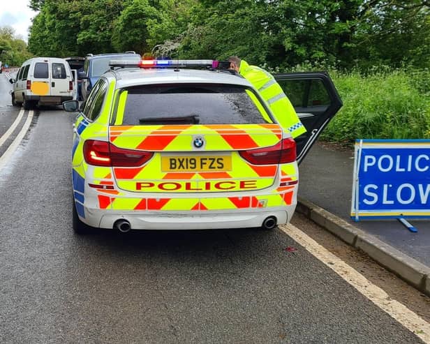 Thames Valley Police have issued a traffic advisory after responding to a single-vehicle collision on the A361 between Banbury and Bloxham this evening, Monday May 24. (Image from TVP Roads Policing Unit's Twitter account)