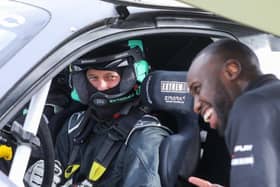 Prince William gets to know his Prodrive Extreme E car with guidance from performance engineer, George Imafidon