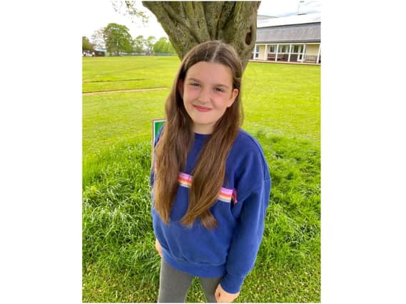 Ten-year-old Peggy King from the Banbury area village Hornton is preparing to have her long locks cut to help charity.