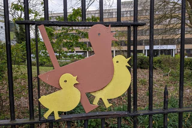The famous Birds sign outside the factory, now owned by Jacobs Douwe Egberts and producing coffee for domestic sale and export around the world