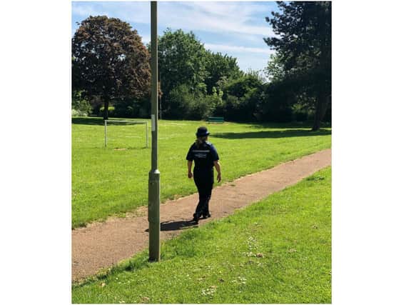 Banbury neighbourhood police team conduct patrols with a focus on illegal e-scooter usage in town (Image from TVP Cherwell Facebook page)
