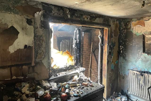 Multiple crews of firefighters responded to a flat fire in Bicester (Image from Oxfordshire Fire & Rescue)