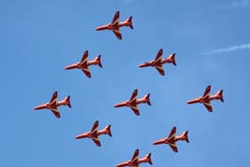 Red Arrows will fly over Northamptonshire tomorrow (June 4). Photo: @MilitaryAirshow